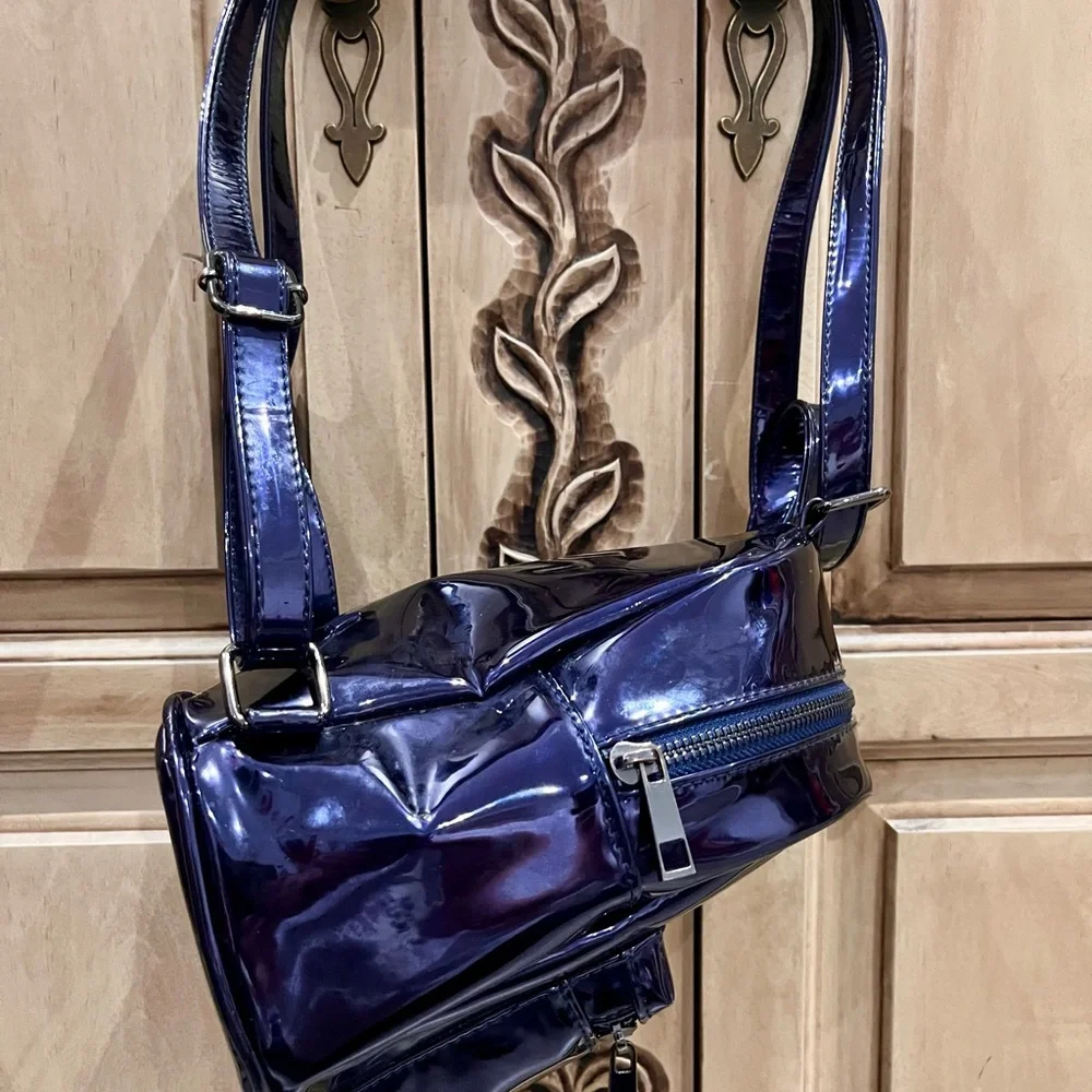 Call It Spring Shiny Dark Purple Navy Backpack - Picture 2 of 15